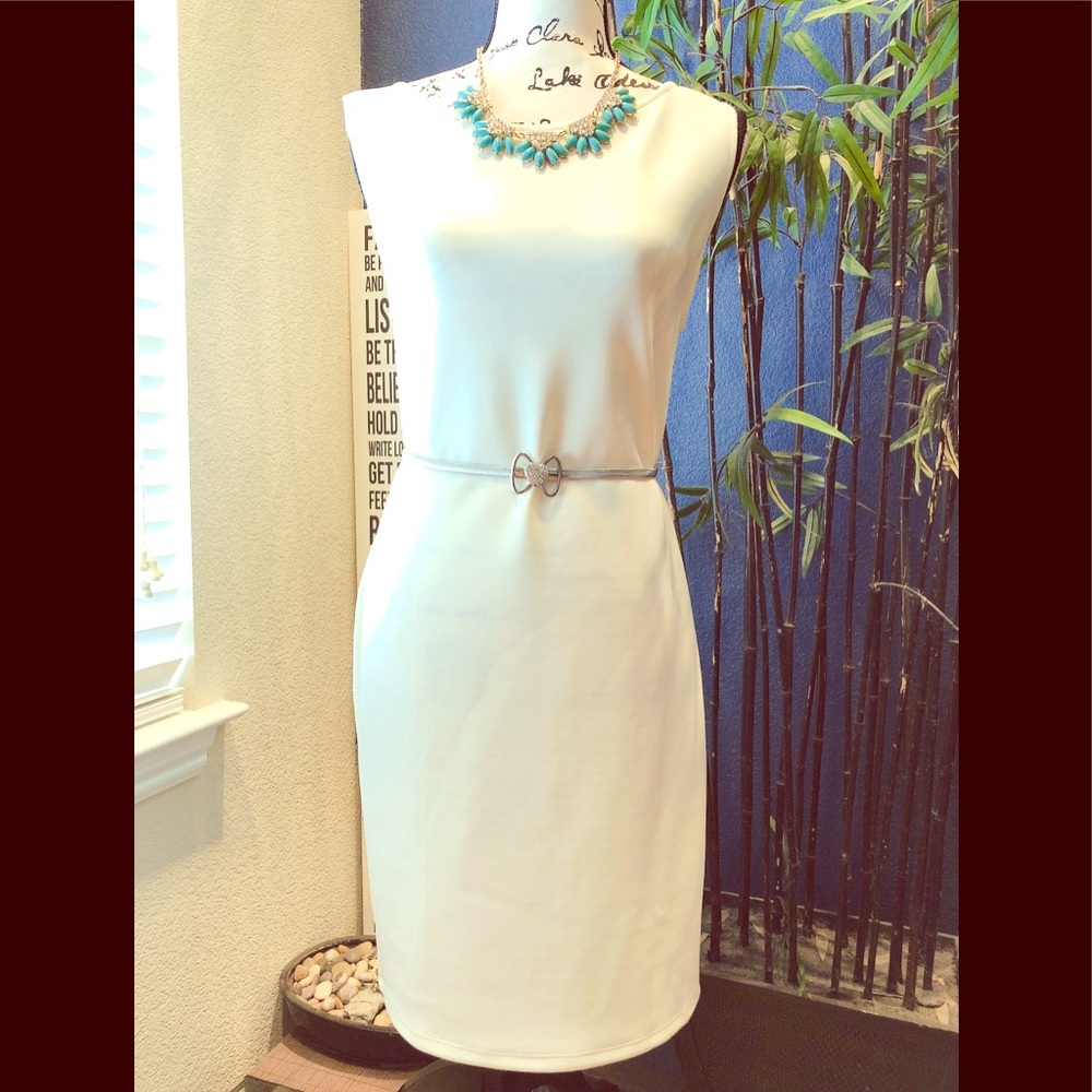 Elegant White Sleeveless Dress